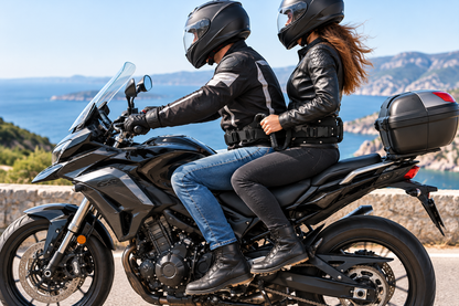 Ceinture de Maintien Moto Réglable avec Poignées de Préhension pour Passager